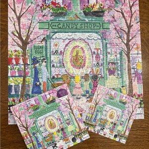 Galison Michael Storrings Easter Candy Shop 500 Piece Puzzle Complete